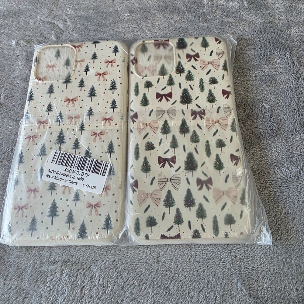 2 Pk Silicone  Christmas Phone Cases For iPhone 11 Pro-NEW